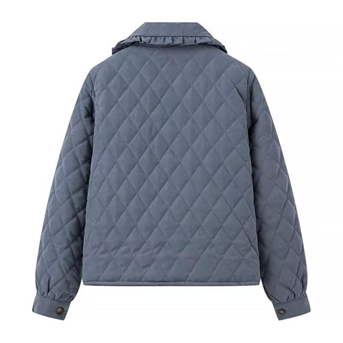 Women's Quilted Lightweight Jackets Bow Tie Front Cropped Jacket Winter Doll Collar Cropped Cotton Padded Coat Jacket3