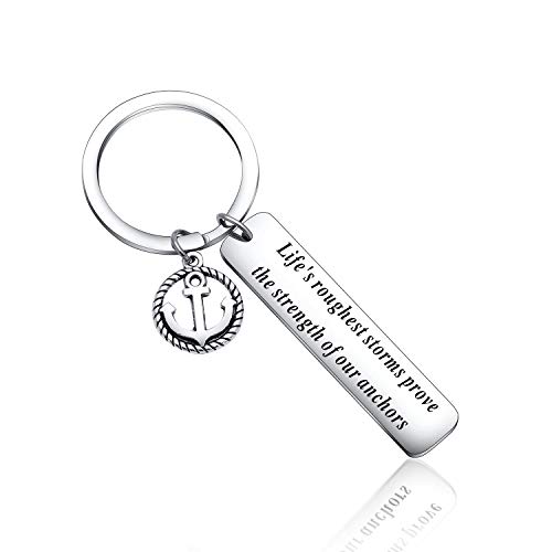 Inspirational Gift Best Friend Gift Inspirational Keychain Best Friend Keychain Inspirational Jewelry Motivational Keychain BFF Gift Brother gift boyfriend gift bff keychain son gift (Anchor Keyring)