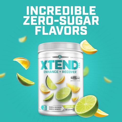 Image of Xtend EAA + BCAA Powder for Muscle Recovery & Lean Muscle Growth, 9 Essential Amino Acids for Intra Workout or Post Workout Recovery, 10g EAAs Per 2 Servings, Lemon Lime 40 Servings