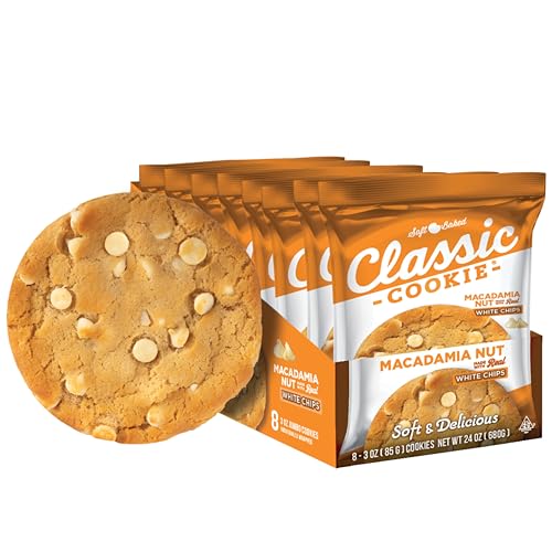 Image of Classic Cookie, Soft Baked Cookie, Macadamia Nut Cookie 3oz, 8 Count Pack