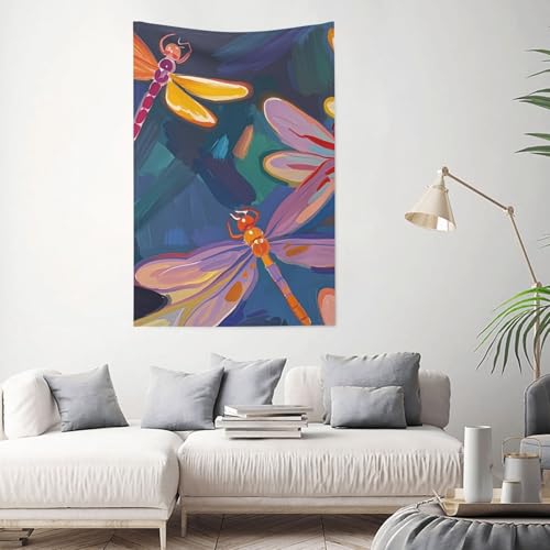 Tapisserie murale libellule peinte à la main 152x101 cm GJHKSSVB