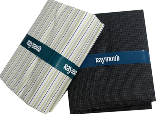 Image of Raymond Premium Unstitched Formal Shirt Fabric, Cotton Blend Stripes, 150 x 150 cm, Regular Fit, Professional Wear Collection
