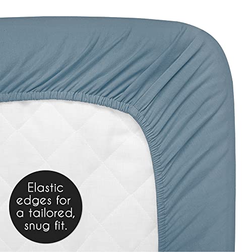 Sweet Jojo Designs Dark Blue Boho Arrow Boy Or Girl Fitted Crib Sheet Baby Or Toddler Bed Nursery - Slate Blue And White Bohemian Tribal Southwest Chevron Geometric Herringbone Woodland Gender Neutral #TOP4