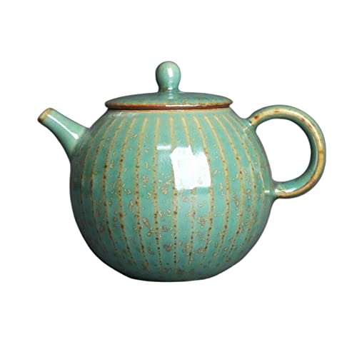 Tetera de 170 ml redonda a rayas pequeñas handheld tea maker verde retro 2