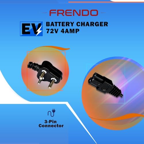 Image of 72V 4A Waterproof EV Electric Scooter Lead-Acid & Graphene Battery Charger | Compatible with 72V (12Vx6) Batteries | 3-Pin Connector | Heavy-Duty Fast Rapid Charging (Black)