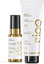 Óleo Reparador De Pontas Sublime Argan e Abacate Anti Frizz 30ml e Protetor Térmico Leave-in Finalizador Nutritivo Sublime 200ml