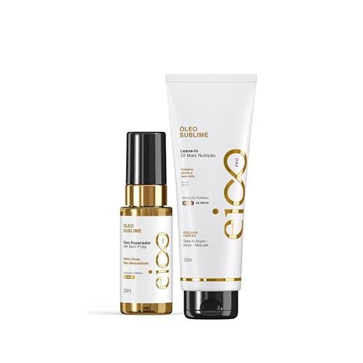 Óleo Reparador De Pontas Sublime Argan e Abacate Anti Frizz 30ml e Protetor Térmico Leave-in Finalizador Nutritivo Sublime 200ml