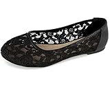 Verschluss: Ohne Schnürung. Greatonu Damen Geschlossene Ballerinas Brautschuhe Spitze Flache Schuhe Schwarz Größe EU 40