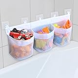 Bolsa de almacenamiento de juguetes de baño de 3 compartimentos, bolsa...