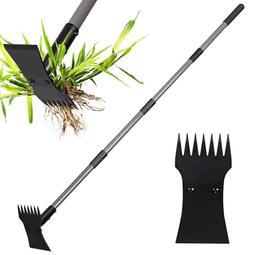 Walensee 2-in-1 Weed Puller Tool and Garden Hoe Long Handle Weed Rake