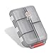 Pill Box, Pocket Pill Organizer, Pill Container for Purse, Supplements & Vitamins & Pills Holder Dispenser, Travel Planner Bussiness Trip Medication Container for Ten Compartments (Pocket Grey)
