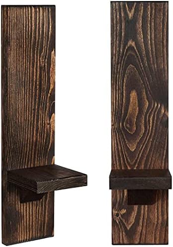 Wall Sconce Candle Holders, Wooden Wall Mounted Hanging Shelves -...