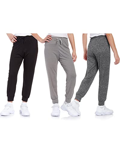 Sweet Hearts Girls Sweatpants - 3 Pack Super Soft Girls' Activewear Performance Jogger Pants: Made in USA (Sizes: 5-18)3