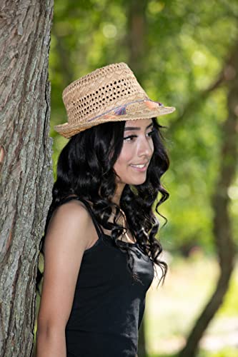 Multicolor Woven Fedora Sun Hat - Natural #TOP5