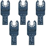 Pack of 5 x 20mm Wide Oscillating Multi Tool Blades/Wood Cutter Saw Blades Set Compatible with Dremel Fein Multimaster Makita Stanley Worx Dewalt Multi Tool Etc Oscillating Multitool Blade
