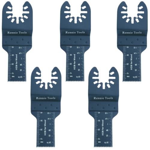 Pack of 5 x 20mm Wide Oscillating Multi Tool Blades/Wood Cutter Saw Blades Set Compatible with Dremel Fein Multimaster Makita Stanley Worx Dewalt Multi Tool Etc Oscillating Multitool Blade