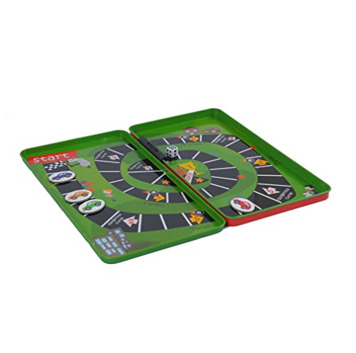 the purple cow magnetic travel car race game - airplane games amp quiet games game box for kids amp adults fun game where you get to race each other around a track