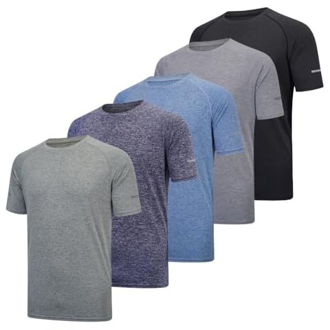 fovdtaa 5 Pack Men's Breathable Gym T-Shirts Cover