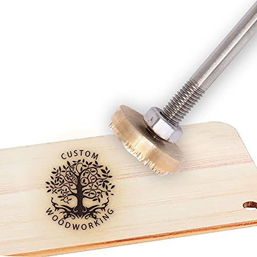 CREATPLANET Custom Wood Branding Iron 1.2 Inch Leather Branding Iron Stamp Custom Logo Heat BBQ Stamp with Brass Head & Wood Handle for Baking Woodworking Handcrafted Design - Tree of Life #4