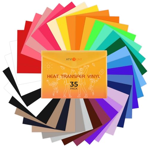 HTVRONT HTV Heat Transfer Vinyl 35 Pack 12 x 10 30 Assorted Colors