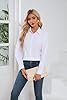 Stamain Camicia Donna Manica Lunga No Stiro Blusa Elegante Regular Fit Camicetta Classica per Ufficio Lavoro Cerimonia vestibilità Comoda Bianco XL