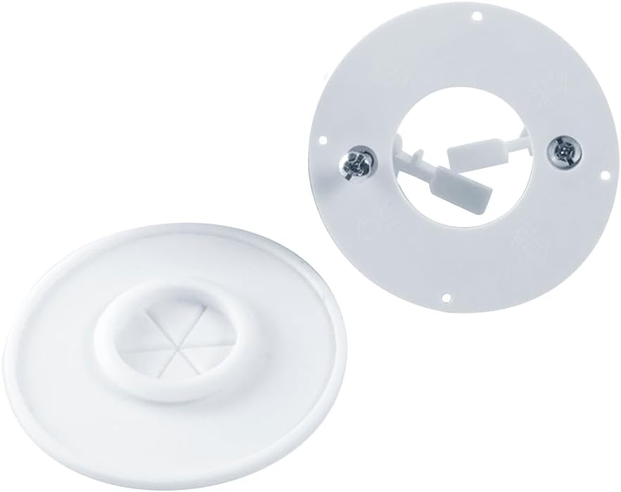 Construct Pro Speedy’Z Screw-in Cable Pass Through Port – White, 1.125" Inner Diameter, 2.5" Outer Diameter (2 Pack)