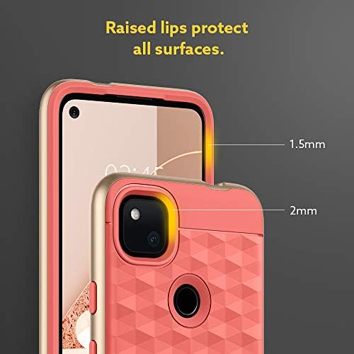 Caseology Parallax Case Compatible with Google Pixel 4a - Coral Pink