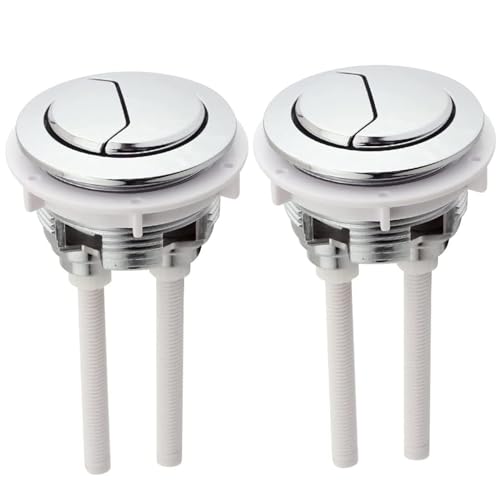 Standard 48 mm Toilet Buttons,2 PCS Toilet Flush Button Replacement Round Head Toilet Flush Button Toilet Dual Flush Push Button for Bathroom Toilet Water Tank Repair