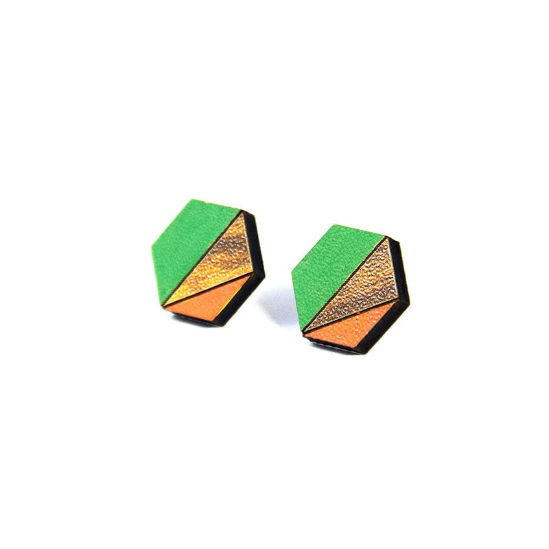 ORENAME Wooden Stud Earrings 1 Pair Set Handmade Wooden Earrings with Ear Backs for Women and Girls Different Shapes and Colors for Girls and Women(Style-4) (B0C3B86YN2) Amazon Price History, Amazon Price Tracker
