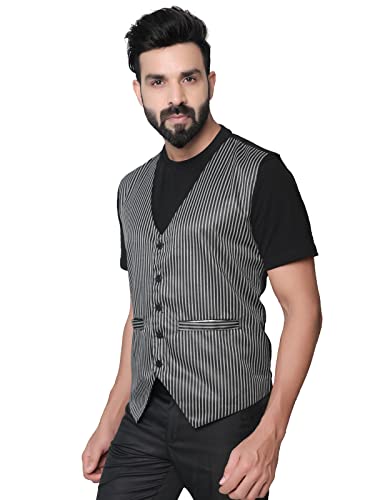 Image of Click One Casual Uniform Striped Waistcoat For Men's