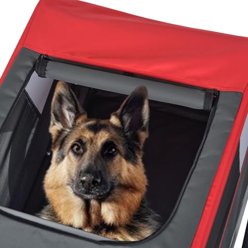 Tiggo VS Pets L Hundeanhänger groß Fahrradanhänger ca. 250L Volumen für mittelgroße und große Hunde bis 35 kg, Klappbar