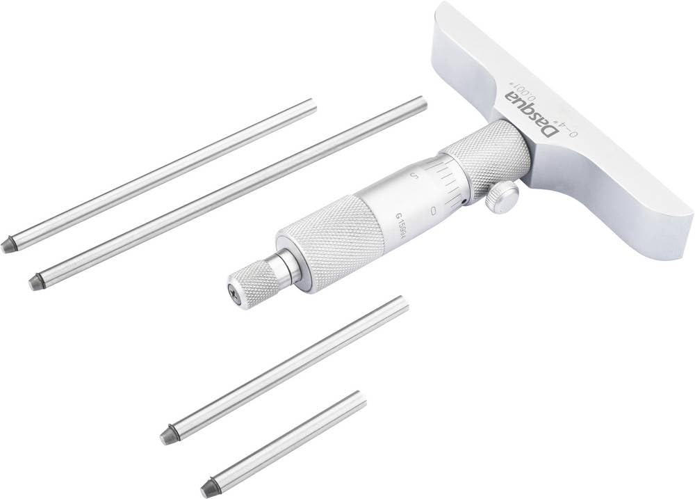 Dasqua 4611-8110 Micromètre de profondeur avec mesure de contrôle 0-50 mm DIN 863