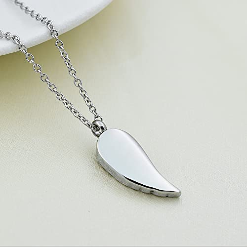 Angel Wing Urn Necklace for Ashes Stainless Steel Cremation Jewelry Keepsake Memorial Urn Necklace for Human/Pets4