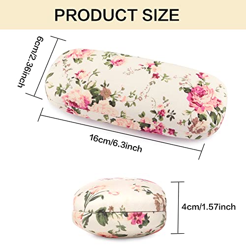 Image of Glasses Case Hard Shell Eyeglass Case for Women Fabrics Floral Retro Spectacle Case Box Portable