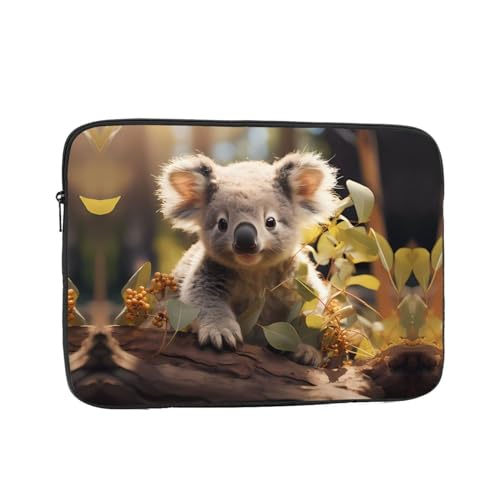 Cute Koala Plant Laptop Sleeve Case 15 Inch Suitable For Notebook Computer Tablet Traveling Carrying Simple Case