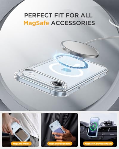 Image of Miracase Magnetic for iPhone Air Case 6.5-inch with Camera Control, [Compatible with MagSafe] Full-Body Protection Slim Phone Case with Built-in Tempered Glass Screen Protector for 17 Air Case, Clear