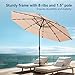 PHI VILLA 10ft Patio Umbrella with Solar Lights, Outdoor 3 Tier Vented Large Market Table Umbrella with 8 Sturdy Ribs and 1.5