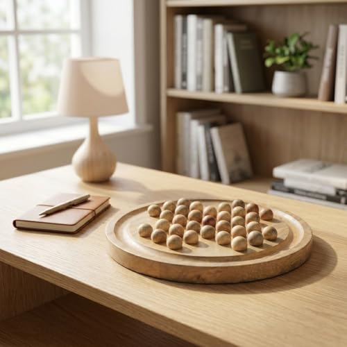 Wooden Solitaire Board Game de Madera 10.8 Pulgadas miniatura 4