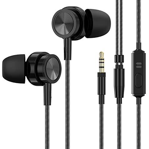 Kopfhörer mit Kabel, In Ear Kopfhörer mit Mikrofon, Geräuschunterdrückung Kopfhörer Stereo und HiFi-Klang, 3.5mm In-Ear Ohrhörer Kompatibel für Samsung Galaxy, iPhone, Smartphone, MP3 Players usw Cover