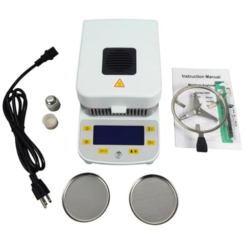 Yokoma Moisture Analyzer Lab Halogen Moisture Analyzer 0.30% Repeatability Moisture Content Meter Tester for Food Grain 0.01g 110V Cover