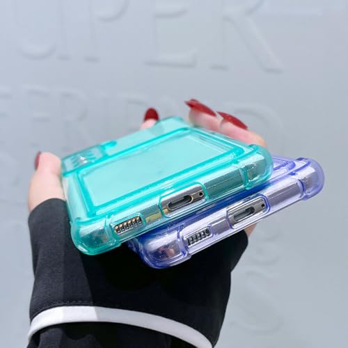 Étui silicone transparent bleu Galaxy A42 5G avec range carte - 2