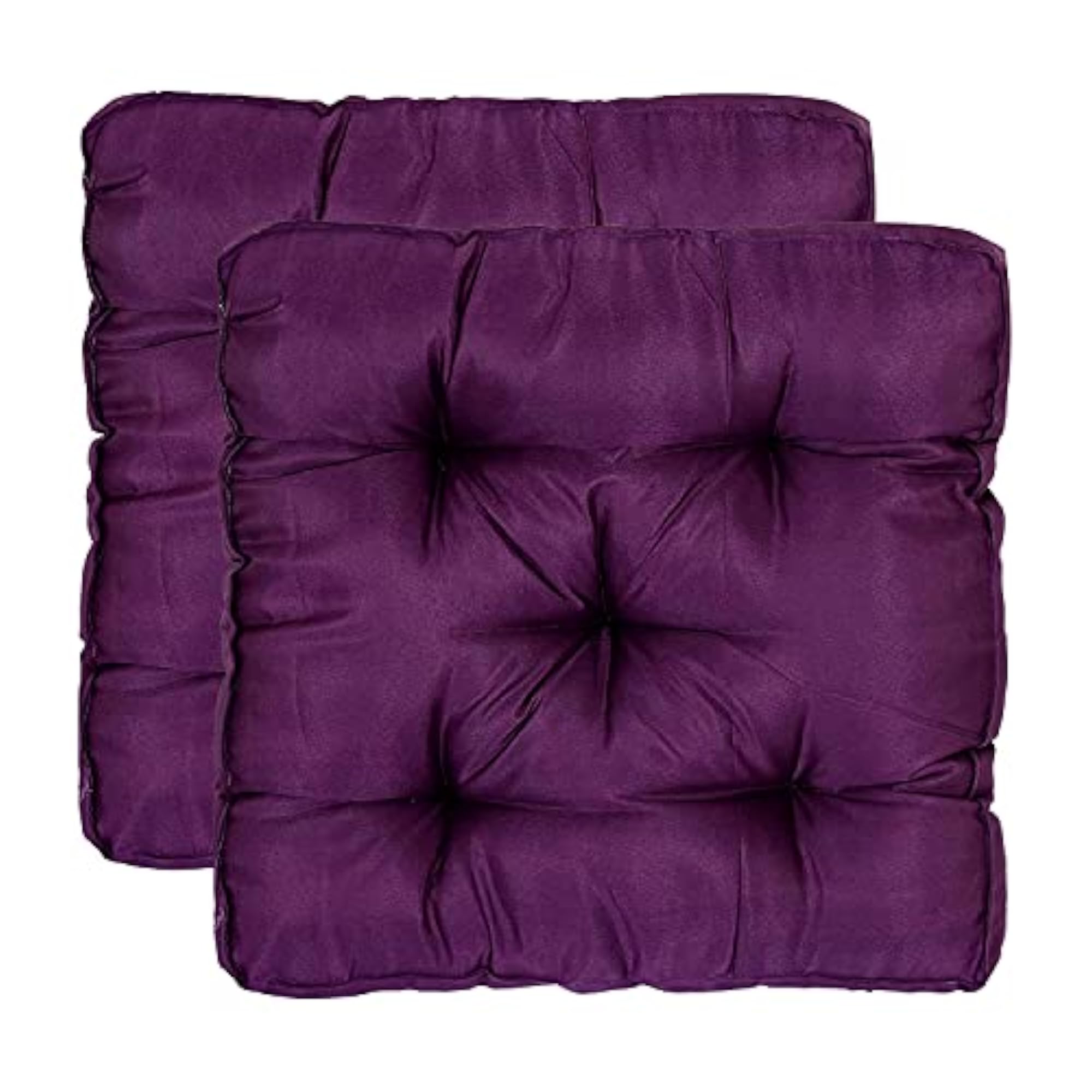 2 Pcs Microfiber Square Chair Pad/Cushion, 45x45 cm