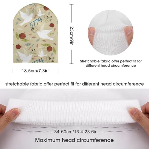 Happy Shavuot Jewish Holiday Kids Beanie Hat for for Girls Boys Children Cap Winter Knitted Chemo Cancer Headwear Accessories Gifts Decoration Black2