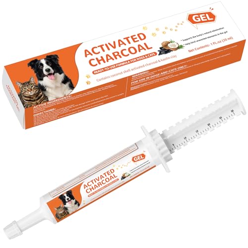 Riteeu Activated Charcoal Paste for Dogs & Cats – 30 ml First Aid for Pet Poison Emergency, Toxin Absorber for Digestive Health, Easy-Use Paste for Puppy & Kitten, Home & Travel Essential