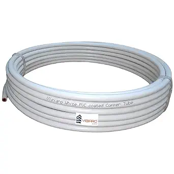 Visiaro White PVC Coated Soft Copper Tube, Outer Dia 1/4 inch, Wall Thickness 18(L) swg, 1.5mm PVC coating, Pack of 1
