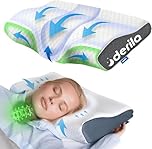 Derila Queen Size Cervical Neck Pillow. Ergonomic Bed Pillows for Sleeping. Contour Memory Foam Pillow for Neck & Shoulder Pain Relief, Anti Snore. Back, Stomach, Side Sleepers.