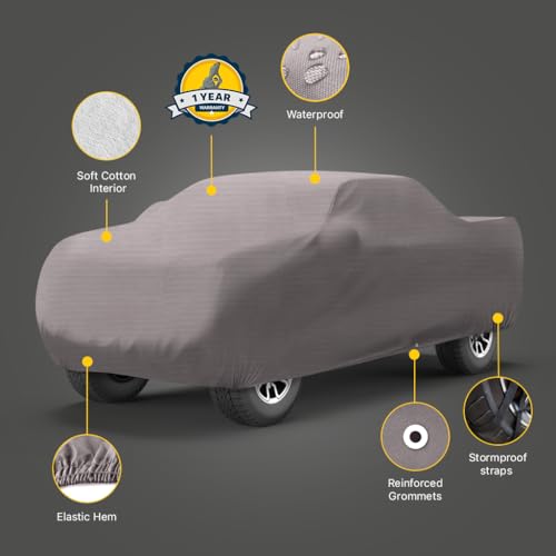 Seal Skin Covers Outdoor Truck Cover, Heavy-Duty PEVA with Cotton Layer, Waterproof, Snowproof, UV Protection, Windproof, Universal Fit (230