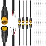 DAOKAI Cavo di prolunga per bici elettrica Julet impermeabile con connettore a 3 pin maschio e femmina, linea fai da te impermeabile da 20 cm per kit moto elettrica - 5 set