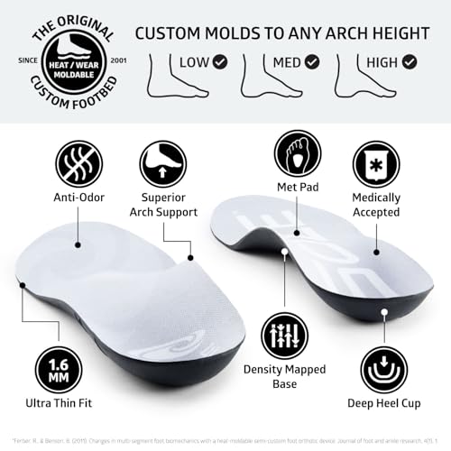 SOLE Thin + Met Pad Insoles - Orthotic Arch Support Inserts + Metatarsal Pads for Metatarsalgia & Neuroma Relief - Mens Size 4/Womens Size 6, 1 Pair