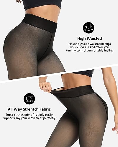 NORMOV Winter Warm Fleece Lined Leggings Women,Thick Thermal Velvet Tights3